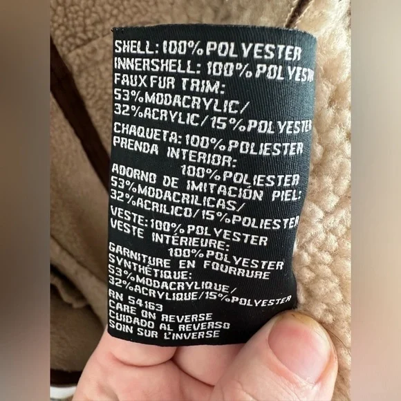 VTG Guess Coat Womens Large Y2K Faux Sherpa Fur Suede Long Length Brown - Picture 5 of 9